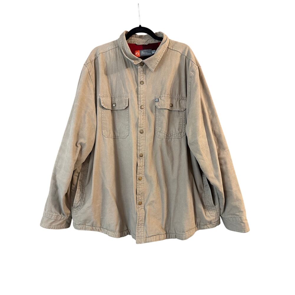 The American Outdoorsman Big Men's Tan Fleece Lined Shacket Size XXXL 3X